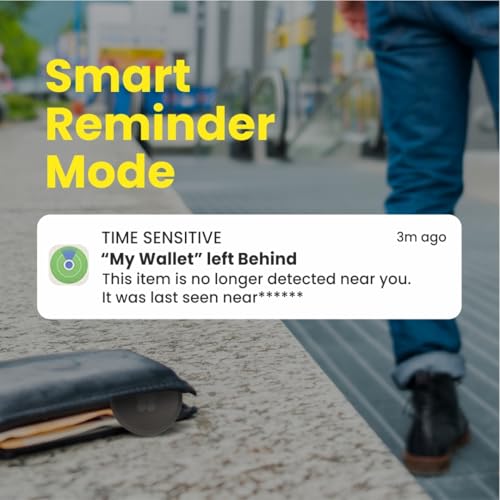 Image of Bluetooth SMART TAG Compatible with Apple Find My (iOS only), Tracker Tag with 2-Year Replaceable Battery, 75dB Alarm Volume, Finder & Locator for Keys, Wallet, Luggage and More