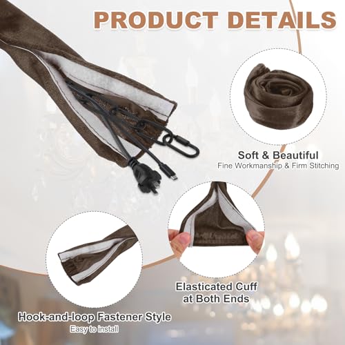 Gaine décorative pour chaîne de lustre velours café PATIKIL