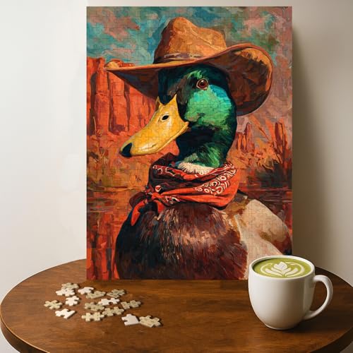 Casse-tête Cowboy Duck Animal - 500 pièces, bois, 20 x 15 po
