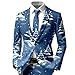 Mens Blazer, Christmas Suit for Men Funny Xmas One Button Suit Jacket Slim Fit Fashion Casual Sport Coat with Pocket Blue