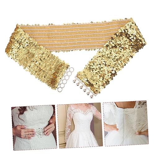 Wide Sequin Elastic Belt for Women Decorative Stretch Waistband for Dresses Party Wedding Banquet Beach Holiday Accessory Comfortable Fashion Waist Belt4
