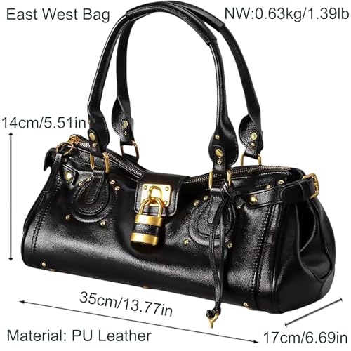 louceko Vintage Y2K Lock East West Bag