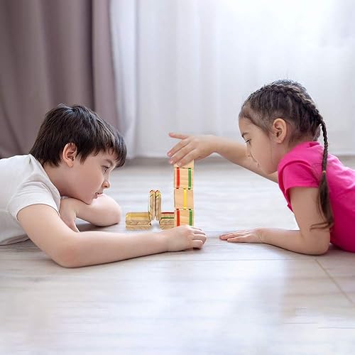 Miniatura 6 de ArtCreativity Juguete de escalera de madera de Jacob, juego de 2, juguetes retro de madera para niños y adultos, juguetes de ilusión óptica,