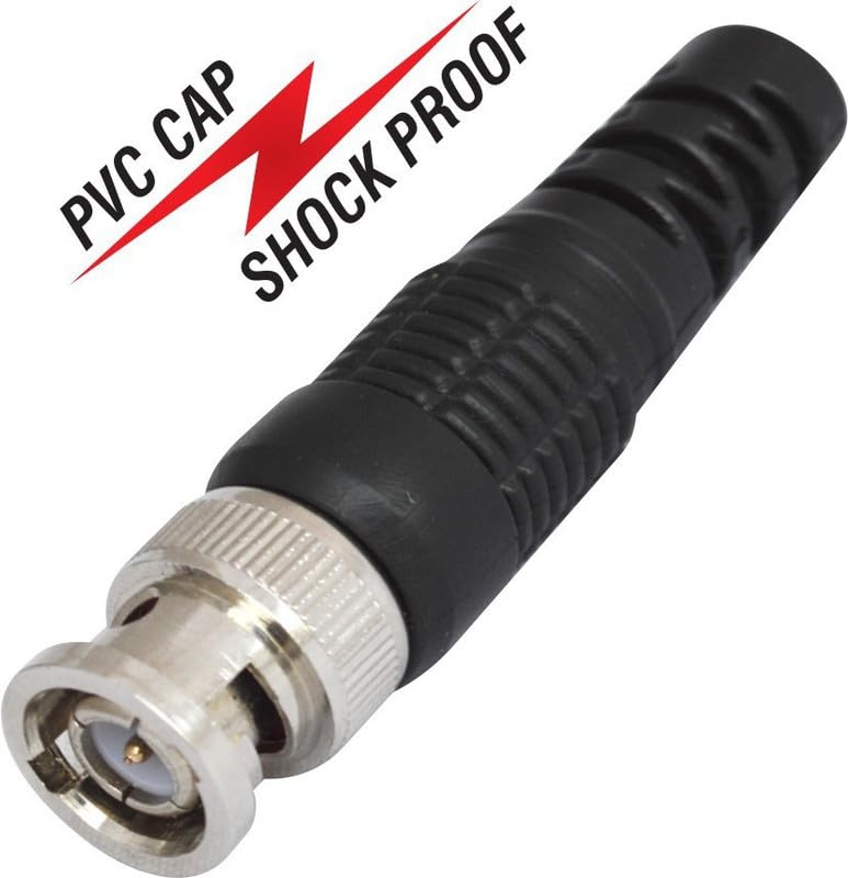 Image of MX BNC Male Connector Pack of 20, Coaxial RF Plug for CCTV Camera & Video Surveillance Systems, Compatible with RG59 /RG6 Cable, Durable Metal BNC Connector with Secure Bayonet Lock, Easy Installation