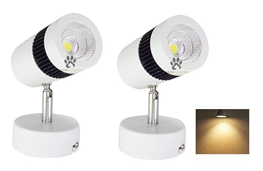 Mufasa 9 Watts LED Spot Light/Focus Light for Wall or Ceiling Mount (Warm White Output, Pack of 2)(Metal)