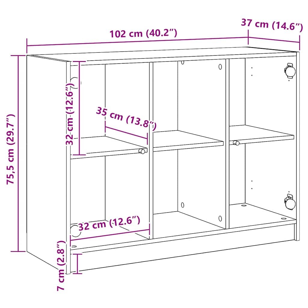 vidaXL Buffet chêne Artisanal 102x37x75,5 cm Bois d'ingénierie