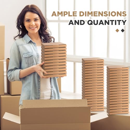 Image of Fuyoooo 50 Pcs 5 5 /8 inchl x 5 inchw x 7 /16 inchh Cd Mailer Box Cd Shipping Boxes Corrugated Mailing Bags for Moving, Shipping, Storage, or Small Business Packaging (Brown)