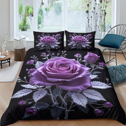 Parure de lit de qualité en microfibre douce housse de couette éclair violet - 4