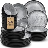 Pour un usage quotidien et durable : Résistant et pratique, ce service vaisselle 6 personnes passe au micro-ondes. En grès épais, il résiste aux rayures et à l’usage intensif : une dernière vaisselle de table de cuisine à la fois belle et fonctionnelle.