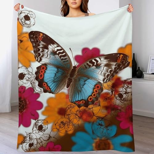 Couverture en flanelle douce et confortable à fleurs colorées - 5