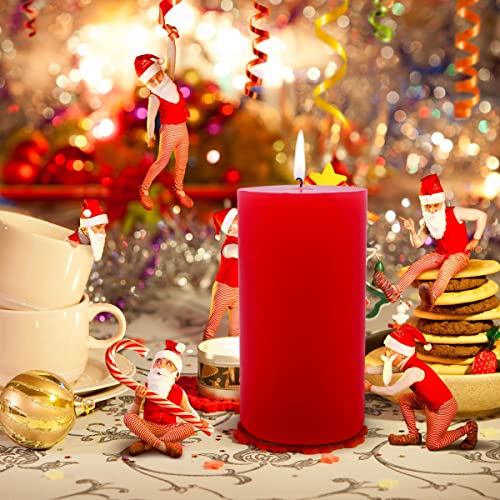Red Pillar Candles, 3 Packs 3X6 Inch Unscented Dripless Wax Cylinder Candles For Home, Halloween, Party (70 Hours) #TOP3