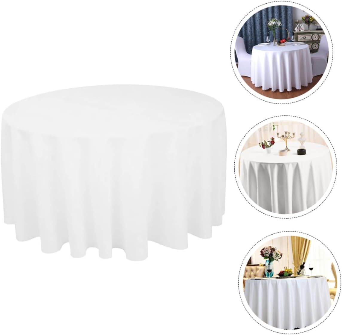 ABOOFAN 1pc Hotel Tablecloth Solid Home Party Table Cover Round Table Decoration Wedding Banquet Comfortable Soft Tablecloth