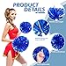 4Pcs Metallic Cheerleading Pom Poms, Creatiee 2 Pair Cheerleader Cheering Squad Pompoms for School Sports Dance Games Team Spirit Cheer (Blue)