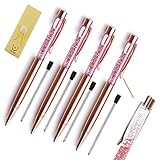 Ballpoint Pens,Rose Gold Metal Pen Refills Bling Glitter Sand glass Advertisement Pen Black Ink for Office Supplies
