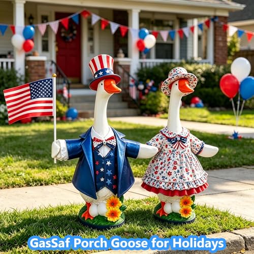 GasSaf 23 Inch Porch Goose Outdoor Garden Statue, Large Porch Goose for Garden Yard Patio Balcony Decor, Heavy-Duty & Independent Standing, Big Resin White Cygnus Sculpture, Father Gift by GasSaf - Image 6