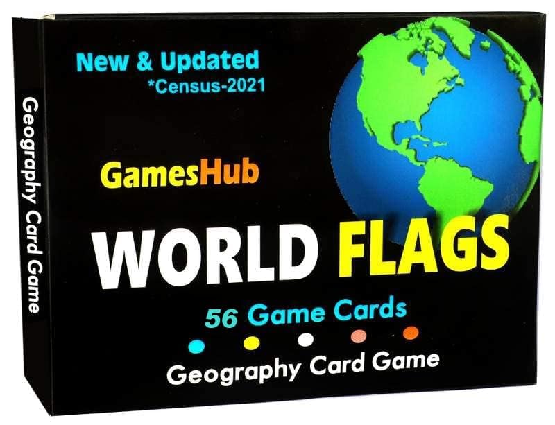 Gameshub Flash Cards Game for Kids with Capital Currency Continent Population Countries Educational Country Trump Cards Game, Geography Return Gift Ages 5-10 Years Old Kids – 56 Cards