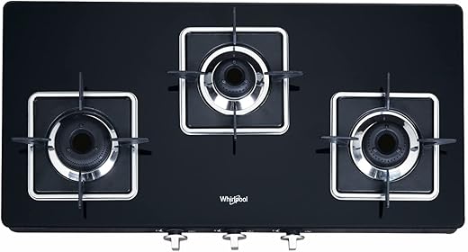 Whirlpool 3 Burner Auto Ignition Heavy Duty Forged Brass Gas Stove with Rust Free Body (GRANDIOSA Prime 773 CT AI)