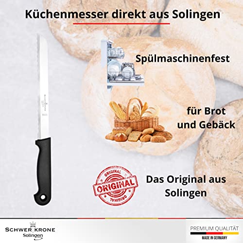 Schwertkrone Solingen Broodmes met gekartelde rand, roestvrij staal, 19 cm lemmet, vaatwasmachinebestendig, Made in Germany, voor brood en broodjes - Image 4