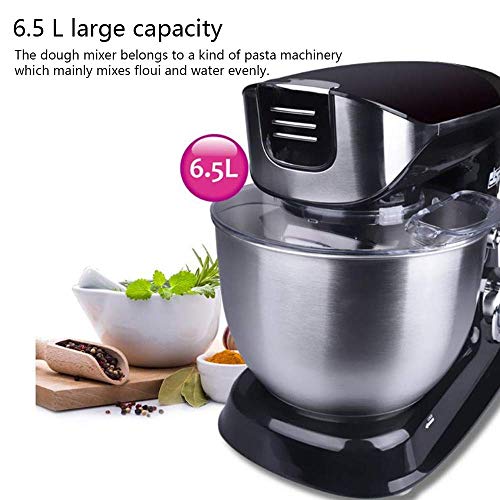 Küchenmaschine Standmixer Neige-Kopf-Küchenarmatur mit 6.5LMixer mit Edelstahl-Schüssel, Knethaken Whisk Beater… – Bild 3