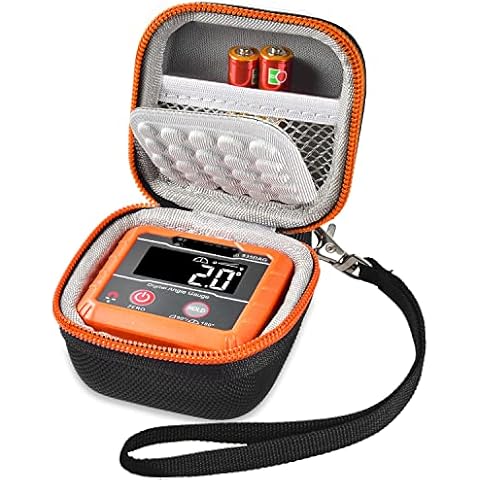 ANKHOH Case Compatible with Klein Tools 935DAG Digital Electronic Level and Angle Gauge, Finder Protractors Carrying Storage Holder Bag Fits for Degree Ranges Measures Batteries (Box Only), Orange Cover