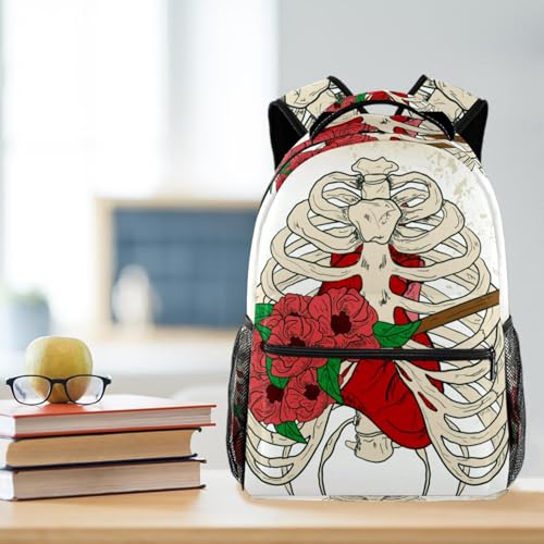 Sac à dos de voyage décontracté imprimé fleurs pour le lycée - 5