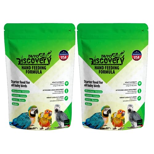 Image of Taiyo Pluss Discovery Hand Feeding Formula - 100 g Pouch (Buy 1 & Get 1 Free) | High Nutrition Baby Bird Food with DHA & Omega 3 | Supports Bone & Beak Growth | For African Grey, Macaw & Conure Chicks