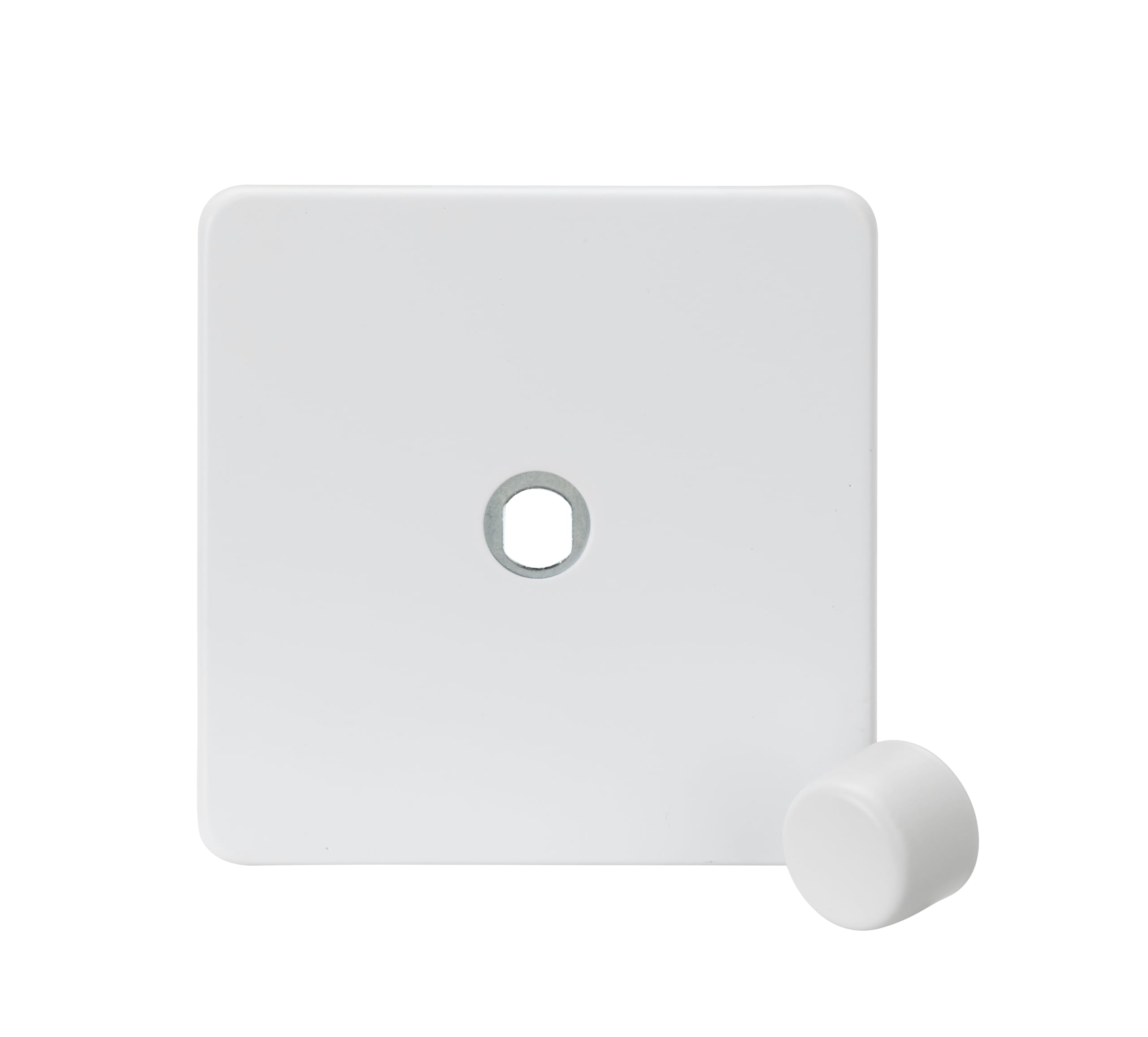 Knightsbridge Matt White 1G Dimmer Plate With Matching Metal Dimmer Cap