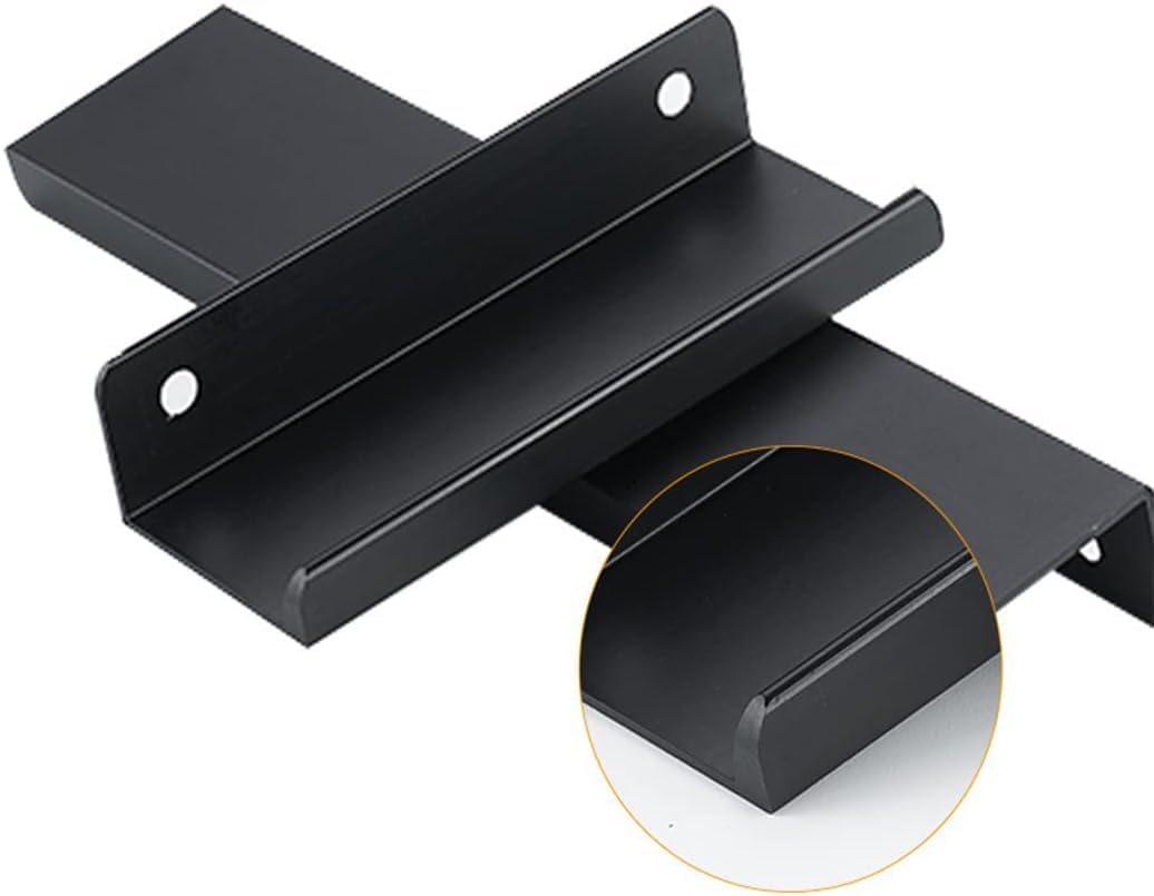 Tiradores de cajón aleación aluminio con borde dentado, manijas ocultas, pomos for muebles, oro cepillado, 2 piezas(Overall length 600mm)