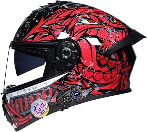 Casque moto Bluetooth rabattable double visière pour homme et femme