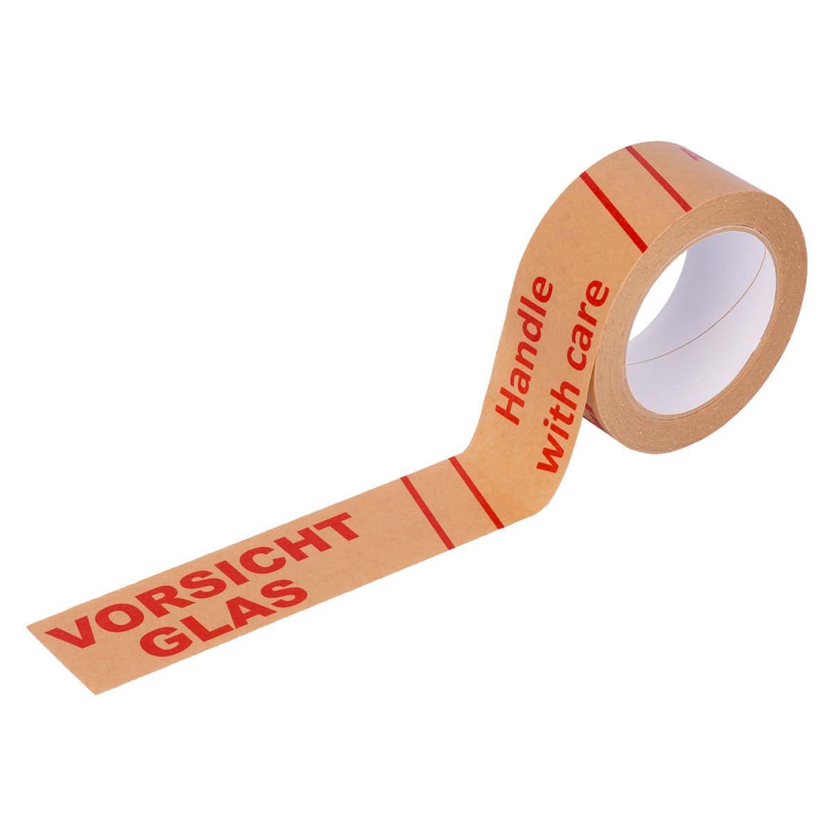 verpacking 36 Rollen Papierklebeband Vorsicht Glas Paketband aus Papier Klebeband 50 m leise abrollend Packband