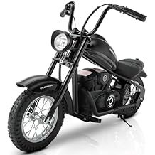 ELEMARA Electric Dirt Bike, 15 mph &amp; 150lb Max, 24V Ride on Toy for Big Kids w/LED Lights &amp; Power Display, Chain-Driven Mot