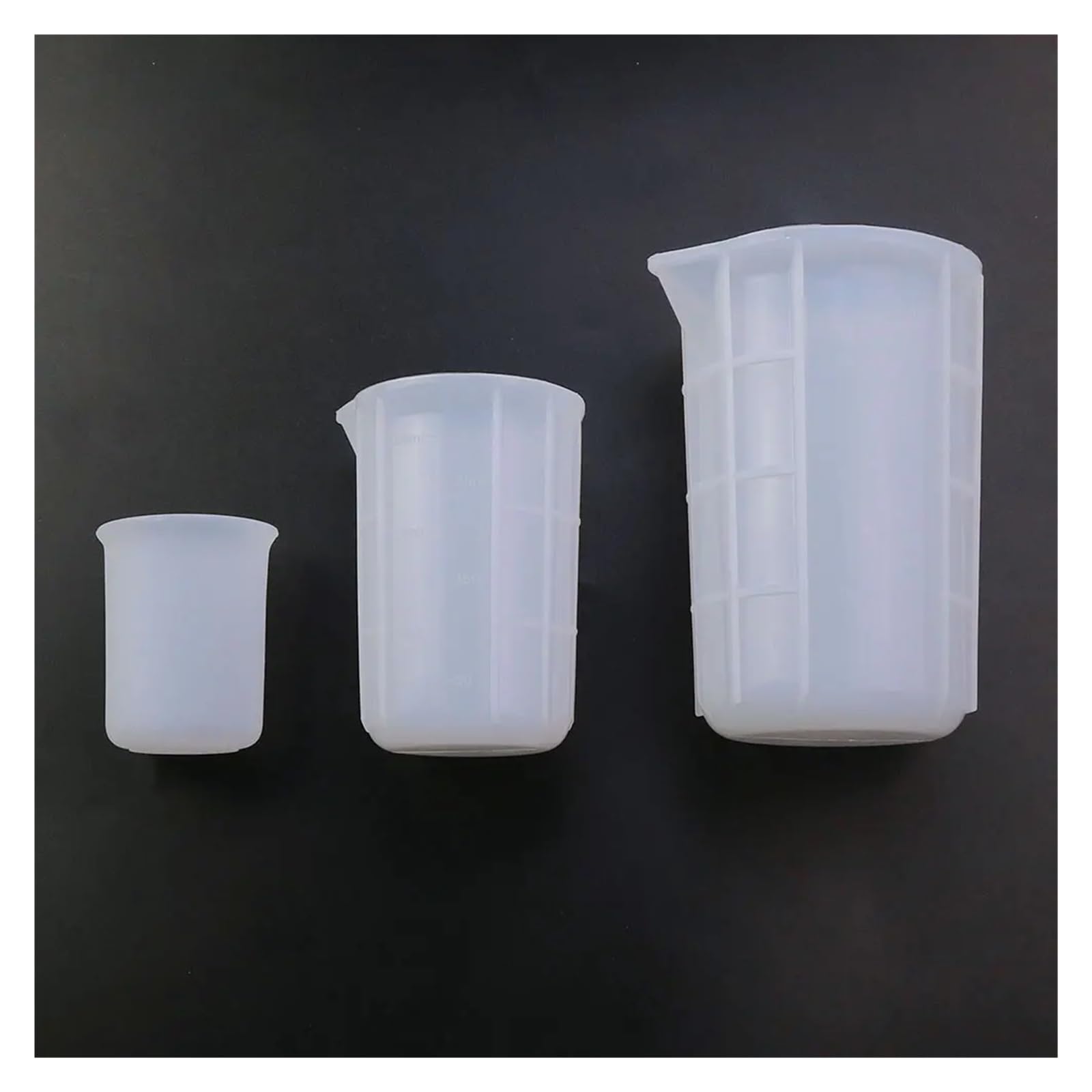 Taza Medidora 3 tazas medidoras de silicona 100 ml, 300 y 750 con escala for hacer pasteles, vasos separadores, velas bricolaje, resina epoxi, herramientas mixtas Jarra Medidora Cocina(300ML)