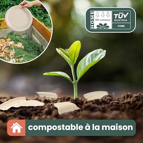 Miniatura 3 de Haago 50 Cuencos Biodegradables De Bagazo De Caña De Azúcar 350 Ml Cuencos De Papel Resistentes Y Antifugas Compostables Y Desechables Para Sopas Y Postres, Comida Caliente Y Fría