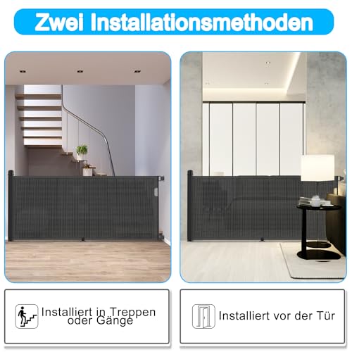 Barrière escalier extensible bébé barrière sécurité rétractable noire
