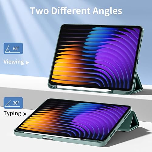 Image of TGK Trifold Cover for Xiaomi Mi Pad 7 11.2 inch Case /Pad 7 Pro with Pencil Holder (Green)