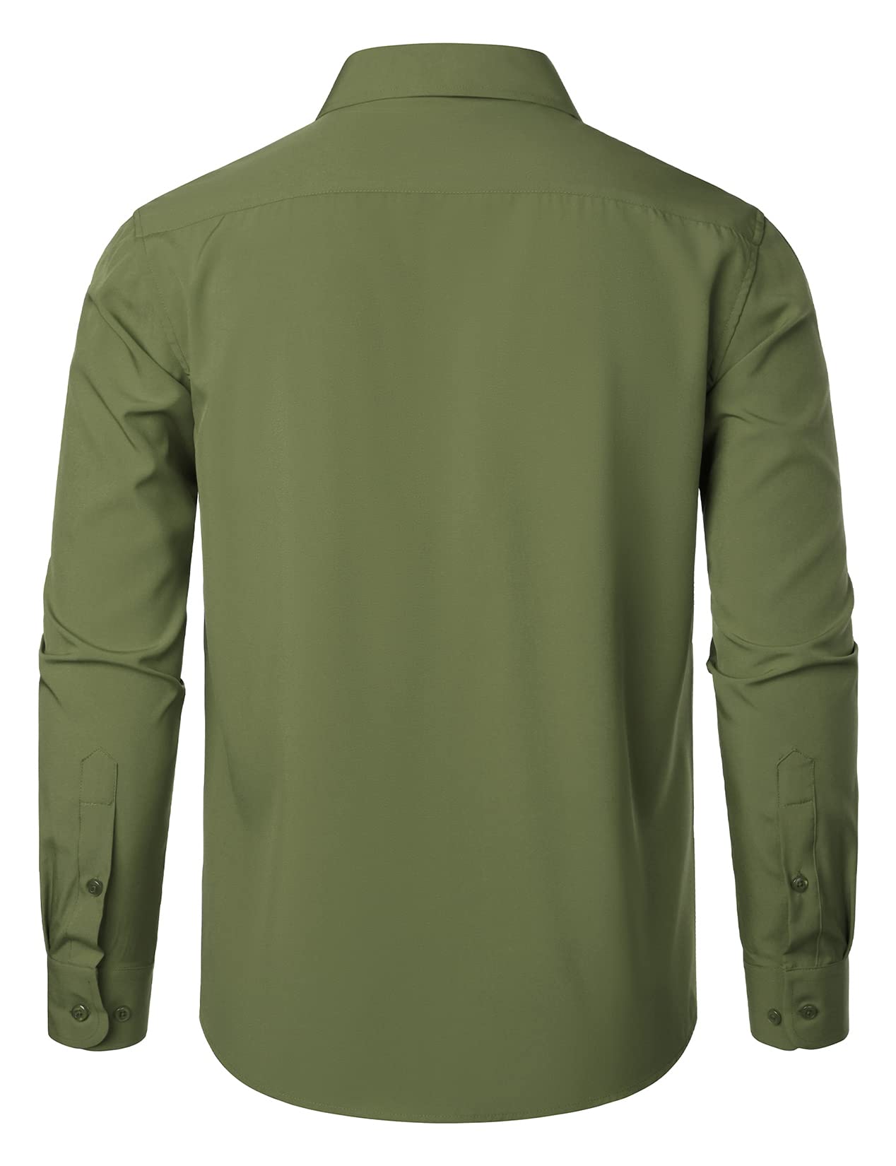 PARKLEES Camicia da uomo, vestibilità regolare, tinta unita, senza pieghe, a maniche lunghe, casual, da lavoro, con bottoni e tasca