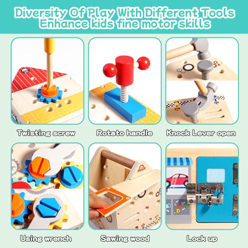 Gaietydiy KIDS TOOL SET Toddler Tool Set - 33 Pcs Wooden Kids Tools thumb #3