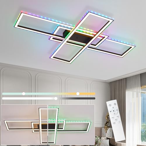 LED Decken Leuchte Lichteffekt schwarz/weiß Flur Beleuchtung Wohn