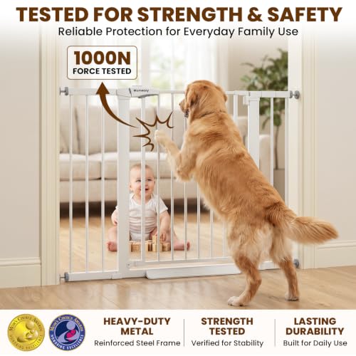 Image of Mumeasy 29.7-46 inch Baby Gate for Stairs, Auto Close Dog Gate for Doorways