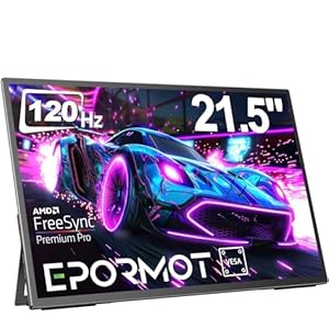 Portable Monitor 21.5 inch 120hz for Laptop, FHD 1080P Portable Gaming Monitor w/VESA Kickstand HDR Speakers USB C Mini HDMI for Phones PC Gaming Devices, Travel Second Screen for Business