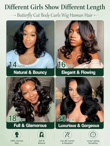 Image of KLAIYI Loose Body Wave Glueless Bouncy Curls 180% Density Bye Bye Knots Precut 7x5 Lace Front Wigs Human Hair Drawstring Pre Plucked Bleached 3S Ready to Wear and Go Wig with Face Framing Bangs 14Inch
