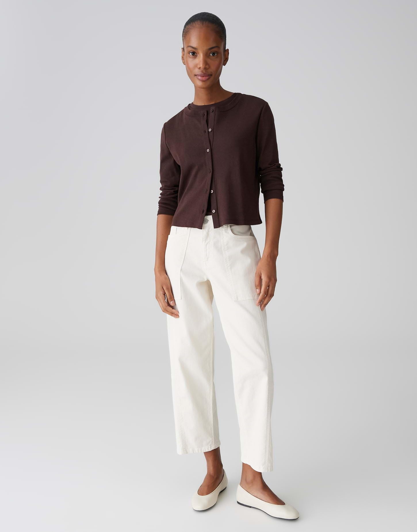 OPUS Damen Langarmshirt | Leichte Jerseyjacke aus nachhaltigem BCI Cotton Mix Slim Fit