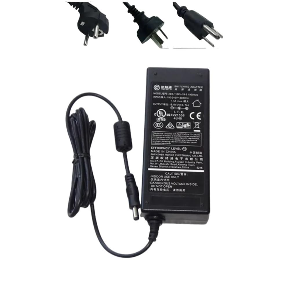 Tnnbnt Eu Cable For Hoioto 19V 4.74A Adapter Charger Ads-110Cl-19-3 90W 190090G Power Supply Cable 5.5 * 2.5Mm ﻿(Eu Cable)