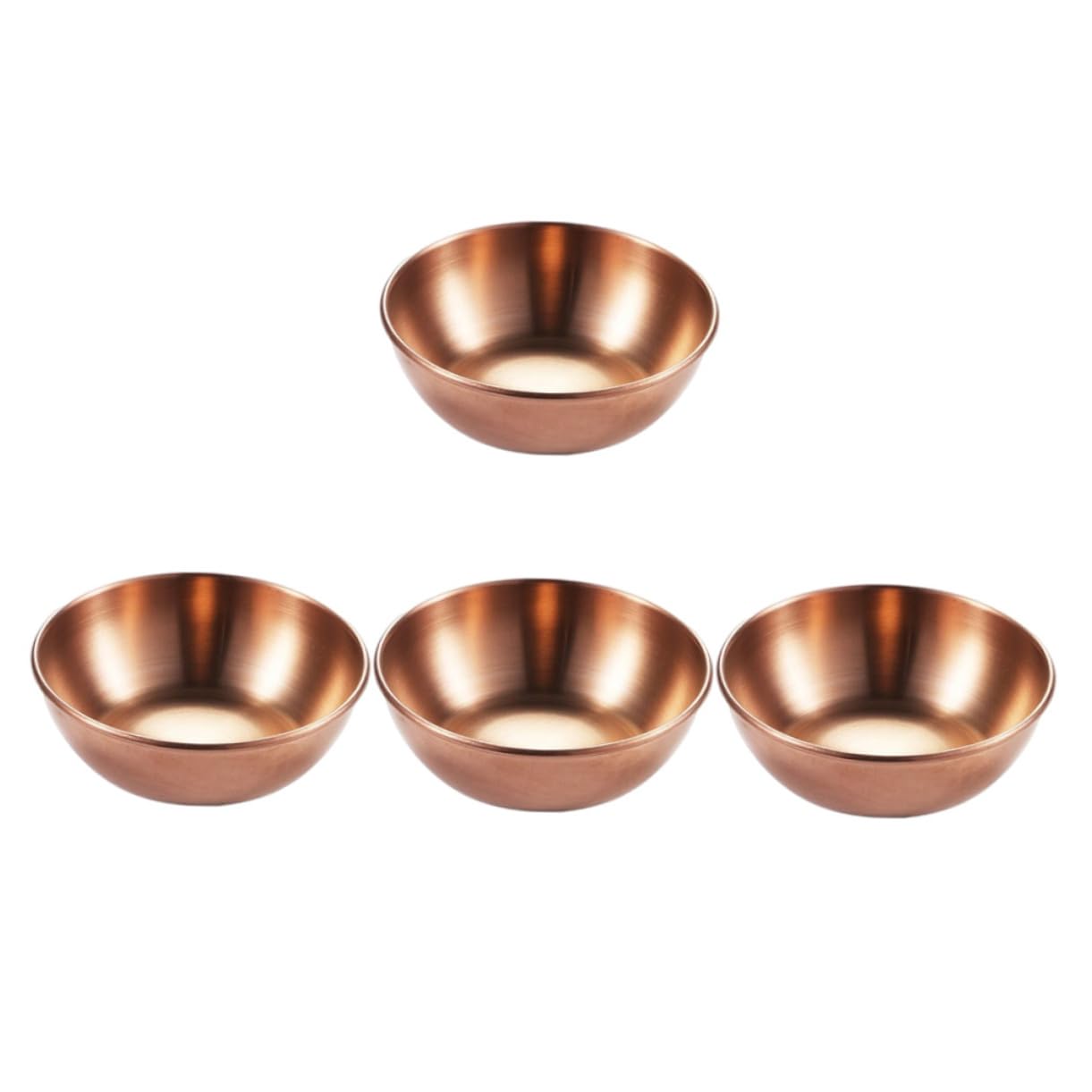 PRETYZOOM 4Pcs Stainless Steel Seasoning Bowls Condiment Dipping Plates for Home Kitchen Bbq Picnic Easy to Clean and Store for Sauces and Snacks