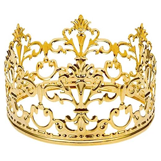 Vintage Gold Crown Cake Topper, Happy Birthday Cake Topper Party Decor, Baby shower Crown for Boys and Girls, Cake Decorations for Weddings, diameter 3.97-inch height 2.28-inch