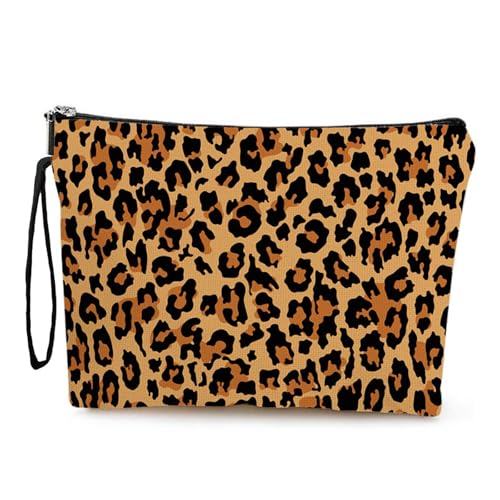 Leopard Carrybag Cosméticos Maquillaje Bolsa Lona Bolso Mini Bolso Monedero Cremallera Neceser Neceser Portátil Viaje Organizador para Cosméticos o Pequeños Artículos de Bolso, estampado leopardo, 17