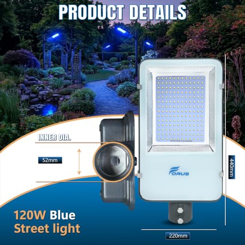 Image of Forus 120W Blue Street Light Outdoor LED IP66 Waterproof Decorative Focus Lamp for Road Garden Events Security Terrace Landscape Pathway Building Festival Stage Party Celebration Lighting - 1 Pc