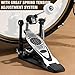 Facmogu Kick Drum Pedal, Double Chain Pedal Adjustable Percussion Hardware for Intense Play, Heavy-Duty Single Kick Bass Drum Pedal with Classic Felt Beater Stick & Drum Key for Beginner & Pro Drummer