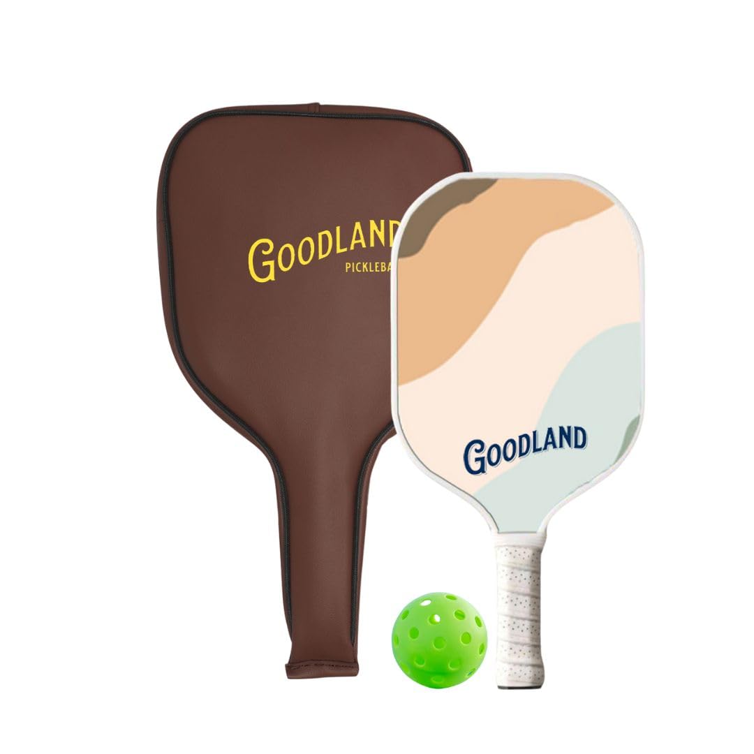 Goodland Fiberglass Pickleball Paddle with Portable Racquet Bag 230 Grams Carbon Fiber Pickleball Paddle with Polypropylene Honeycomb Core Cushion Comfort Grip (SOHO)