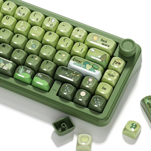 Image of dagaladoo PBT Keyboard keycaps Ceramic Style,Matcha Green moa keycaps